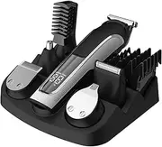6-in-1 Men's Hair Clipper Set Hair Trimmer Beard Engraving Head Electric Body e Hair Trimmer Haircut Kit with Limit Combs IPX7 Fully Washable USB Rechargeable with Display