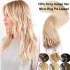200S Micro Loop Ring Bead Tip Remy Human Hair Extensions 1g/s Double Thick Long