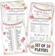 Woodamore Who Knows The Birthday Girl Best Game - 50 Pcs Teen Girl Birthday Party Games, Would She Rather Preppy Sleepover Party Supplies For Girls, Fun Birthday Activities For Teens Party Decorations