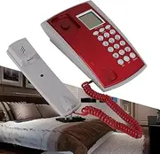 Mini Hanging Telephone Compact and Sturdy for Home Office Landline Caller ID, Made of ABS Material in Gray, Suitable for Hotel (Red)