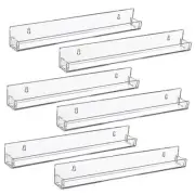 6 Pack Invisible Acrylic Floating Bookshelf for Kids Room,15 inch Clear Nail