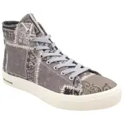 Sun + Stone Men Mesa High Top Lace Up Sneakers Size 9.5M Grey Patchwork Canvas Y