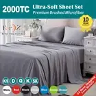 2000TC Soft 4 Pieces Single/KS/Double/Queen/King/SK Flat Fitted Bed Sheet Set