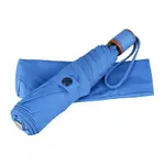 LONGCHAMP PARAPLUIE HOMME刺繡LOGO尼龍摺疊傘(水藍X深藍)