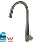 WELS Gun Metal Grey Pull Out Kitchen Tap Round Basin Mixer Laundry Sink Faucet