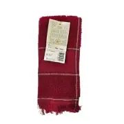 NEW Charles Craft Cranberry 14-Count Border Fingertip Towel Cross Stitch Plaid