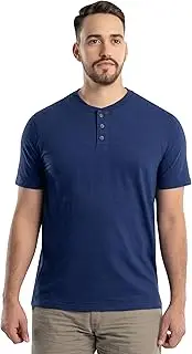 [Wrangler] Men's Short Sleeve Recycled Slub Jersey Workwear Henley T-Shirt