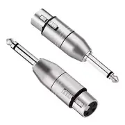 Paquete de 2 adaptadores XLR hembra a 1/4 TS mono adaptador macho de 6,35 mm