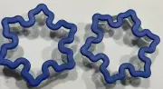 Snowflake Shaped Cookie Cutter - Lot of 2 - Gripper - Winter Snow - Plastic 4”