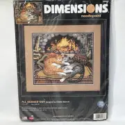 Dimensions Needlepoint 20007 ALL BURNED OUT Charles Wysocki Sealed Cats