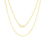14K Yellow Gold Solid Franco 1.1mm Diamond Cut Spiga Chain Mens Necklace 24"