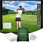 Durbles Golf Simulator Impact Screen, Premium Triple Layer Launch Monitor Projector Screen with HD Visuals, Indoor Practice Screen for Enclosure and Net, Hitting Screen with Grommets & Bungee Cords