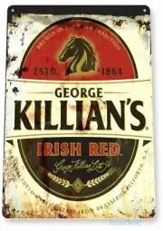 KILLIANS IRISH RED BEER TIN SIGN 11X8 BREWING BREWERY GEORGE IRISH TRADITION
