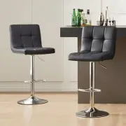 Bar Stools Set of 2, Armless PU Leather Adjustable Swivel Barstools, Hydrauli...