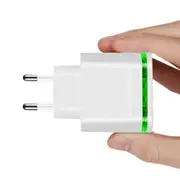 4 Ports USB Charger for Phone 5V 4A Mobile Phone Universal Fast Charge with LED Light for iPhone iPad white