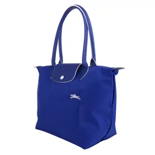 LONGCHAMP LE PLIAGE 小馬logo長提把水餃包/寶藍S