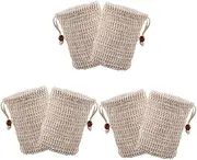 Beavorty 6pc Plant Fiber Soap Bag Shower Bath Soap Storage Pouch for Handmade Beauty