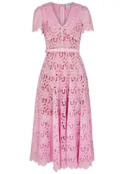 Self-portrait Embellished Guipure Lace Midi Dress - Pink - 8 (UK8 / S) 8 (UK8 / S)
