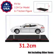 US 12.2" L Perspex Display Box Acrylic Case Plastic Base Self-Install Dustproof