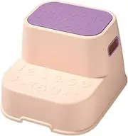 koolsoo Step Stool, Double up Toddlers Step Stool, Anti Slip Stable 2 Step Stool, Portable Footstool, for Toilet Kitchen and Toilet Training, Pink