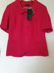 Alex & Co Linen Pink Smart Blazer Jacket Size 14