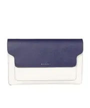 two-tone leather shoulder bag One size Blue