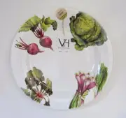 VALORI HOME ITALY Printed Vegetables Large 14" Serving Plate Platter Ceramic NEW
