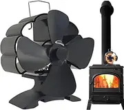 Wood Burner Fan Heat Powered - Silent Fireplace Blower, Non Electric Heater, Compact Stove Circulator | Efficient Heat Distribution Enhancing Warm Airflow For Living Room, Winter Cabin, Indoor Space