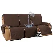 3 Seater Anti-Slip Reclining Couch Covers fit Leather Recliner Sofa Water Resistant Anti-Scratch Couch Cover for Double Recliner Split Sofa Cover for Each Seat