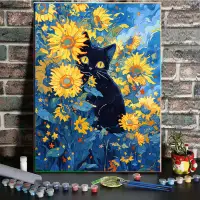 在飛比找蝦皮購物優惠-數字油畫diy梵高星空貓咪可愛填色手工世界名畫高級感輕奢裝飾