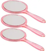 DRESSOOS Ergonomic Plastic Handle Makeup Mirror 14.6x27cm Portable Magnified Standard View for Travel Home Use
