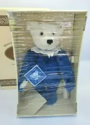 STEIFF Holland 1996 Blue Delft Bear, #659843 13" Mint in Box COA