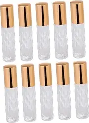 FOYTOKI 8Pcs Glass Roller Bottles Travel Essential Oil Containers Leakproof Vials for Perfume Cosmetic Subpackaging for Massage and Beauty Treatments
