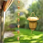 Rain Chains，Rain Catcher Chain ， Rain Chains, Cup Rain Chain,Outdoor Rain Water Capture Diverter for Porch Decoration Rain Waterfall(3.6m/10.4ft)