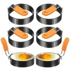 6Pcs Egg Rings 3" Nonstick Pancake Cooking Ring with Silicone Handle