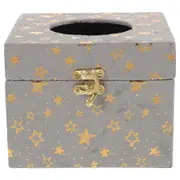 Tissue Box Cover Square Wood Tissue Box Holder Tabletop Bathroom Office Tissue Box