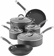 Circulon 83903 Radiance Hard Anodized Nonstick Cookware Pots and Pans Set, 10 Piece, Gray