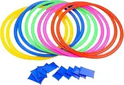 Rings Game,Agility Rings | 10 Connectors Included Playground Games with Bean Bag for Fun Conditioning Agility Training