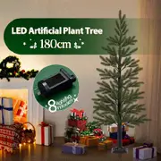 180cm Christmas Tree LED Artificial Plant Fairy 125 Lights Xmas Decoration Outdoor Indoor Ornaments Imitation Fake Faux Green House Plants