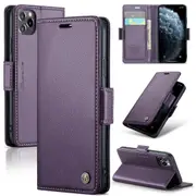 CaseMe iPhone 11 Pro Folio Wallet Case Cover Apple Side Closure 11Pro [Purple]