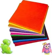 Yiyuanhe 40pcs Coloured Felt Fabric Sheets 15 x 15 cm,Assorted Colors Felt DIY Material Squares for Textile Fabrics DIY Craftwork Sewing Patchwork Craftwork Scrapbooks Supplies