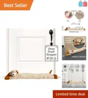 Adorable Puppy Draft Stopper - 38-Inch Heavy Duty for Doors & Windows