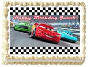 CARS Lightning MCQUEEN Party Edible Cake topper image