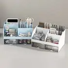 Drawer Type Desktop Storage Box White/Blue/Pink Sundries Organizer School