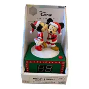 Gemmy Disney Minnie Kissing Mickey Talking Christmas Countdown Calendar Clock