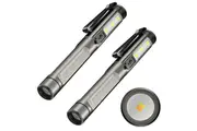 Rechargeable Pen Torch Medical for Nurses2 Packs Pocket Torches with Clip for DocotrsLED Torches Flashlight Inspection Lights(Black)