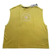 Smartwool Womens Yellow Sleeveless Tee XL Merino Wool & Polyester