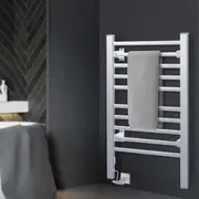10 Bars Devanti Electric Heated Towel Rail Rack Freestanding Clothes Dry Warmer