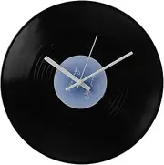 12 Inch Wall Clock, Vintage Record Wall Clock, Modern Battery Operated Wall Clocks, Built in Battery, Silent Non Ticking Wall Clock for Office, Home, Living Room, Bedroom (Blue)
