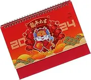KAILIKETIY 2024 Year of The Dragon Flip Calendar Desk Calendar Monthly Ornament for Home Office